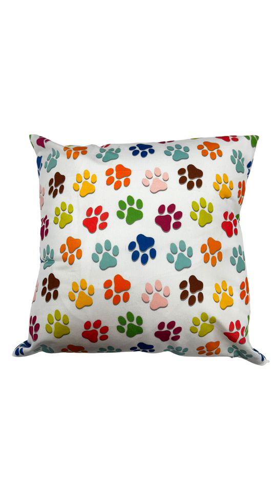 Rainbow Paws Throw Pillow