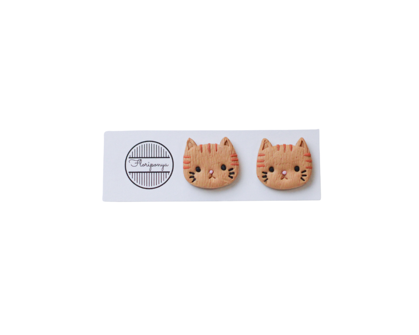 Cat Clay Stud Earrings