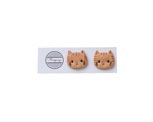 Cat Clay Stud Earrings