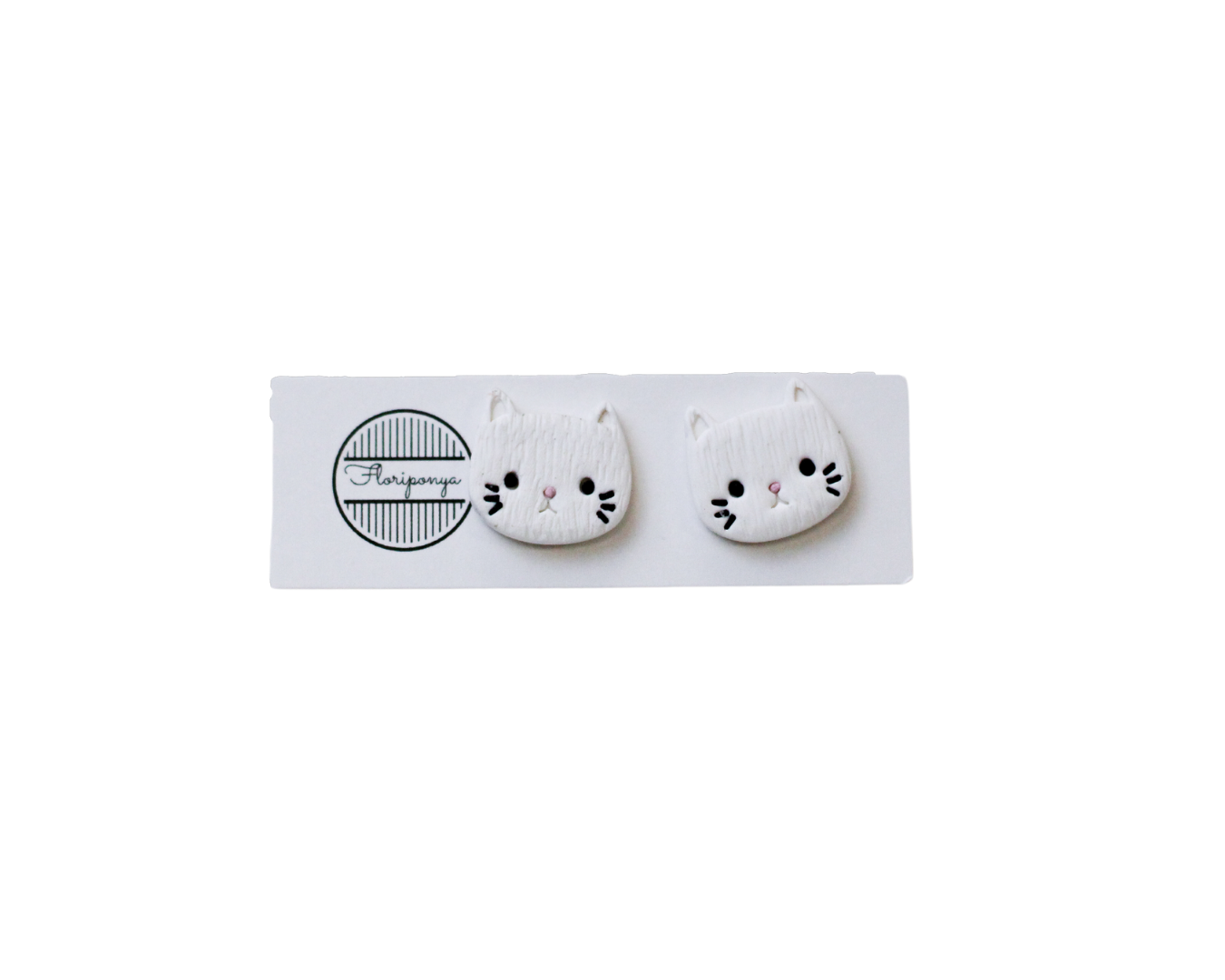 Cat Clay Stud Earrings