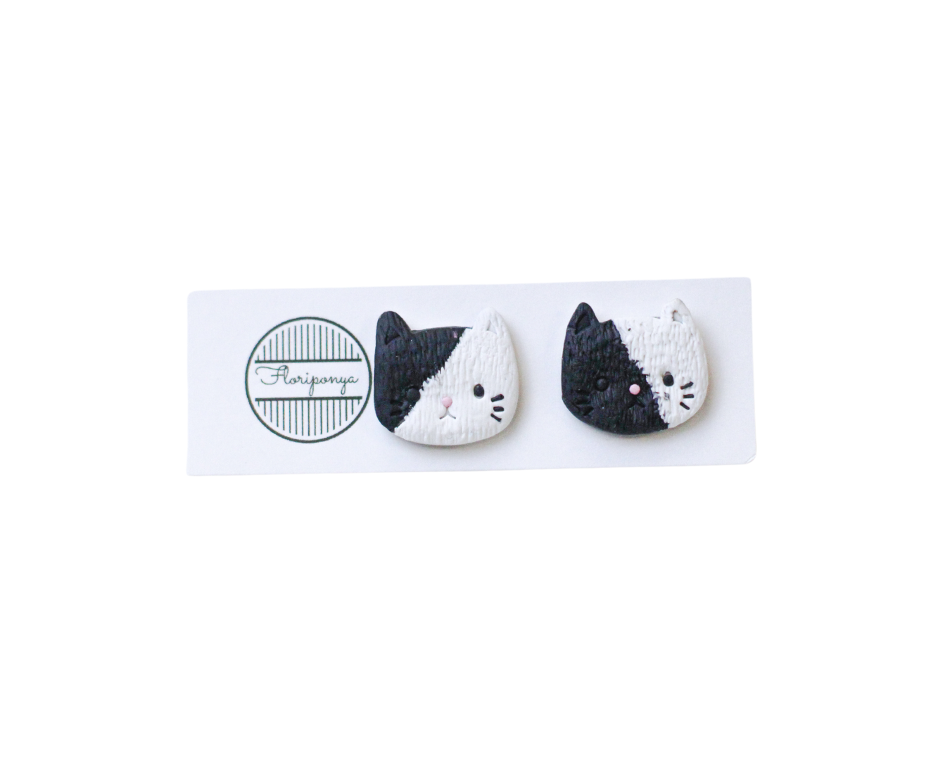 Cat Clay Stud Earrings