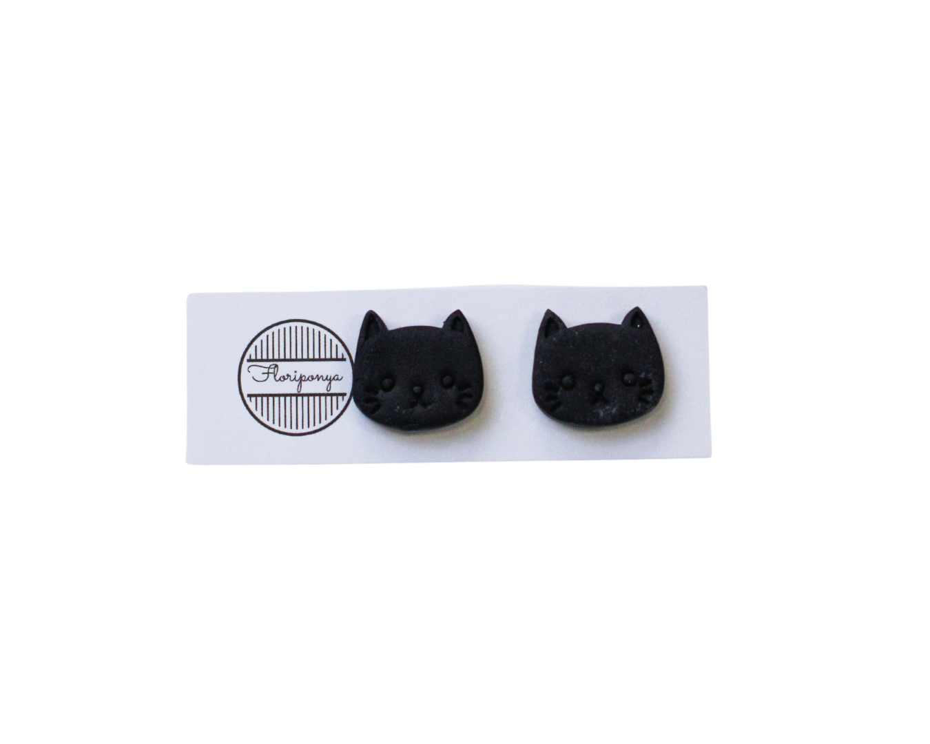 Cat Clay Stud Earrings