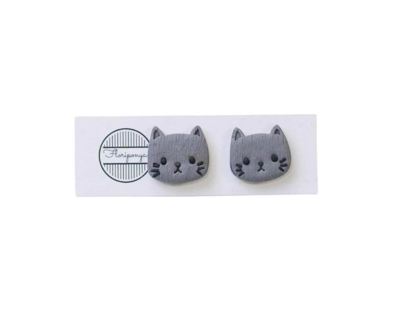 Cat Clay Stud Earrings