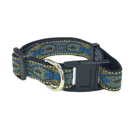Blue and Gold Breakaway Cat Collar