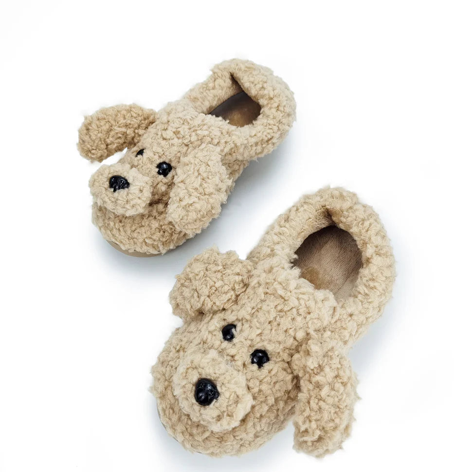 Fuzzy Dog House Slippers