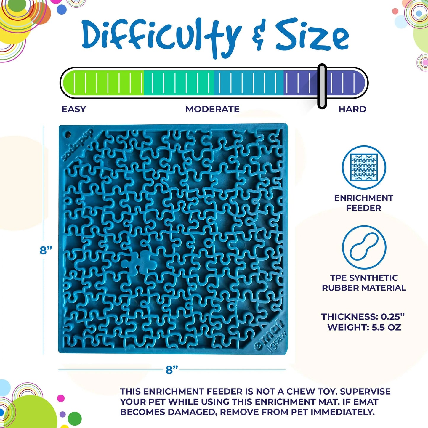 Blue Jigsaw Design Emat Enrichment Lick Mat