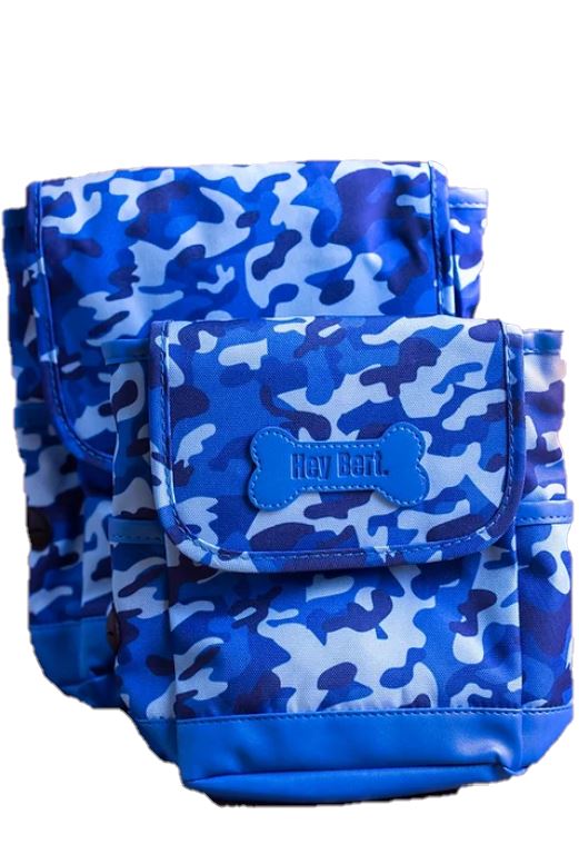 Dog Backpack - Blue camouflage