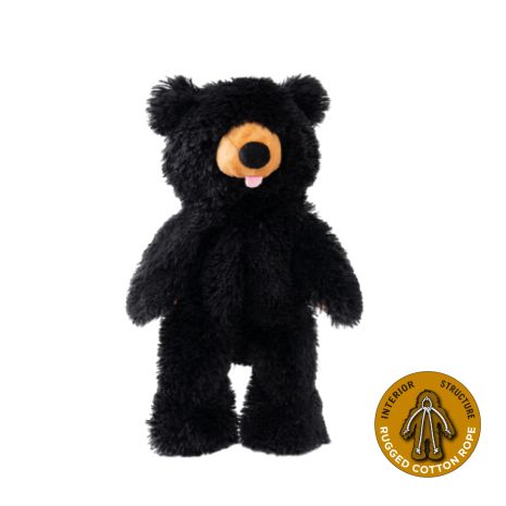 Stuffless Black Bear Squeaker Dog Toy