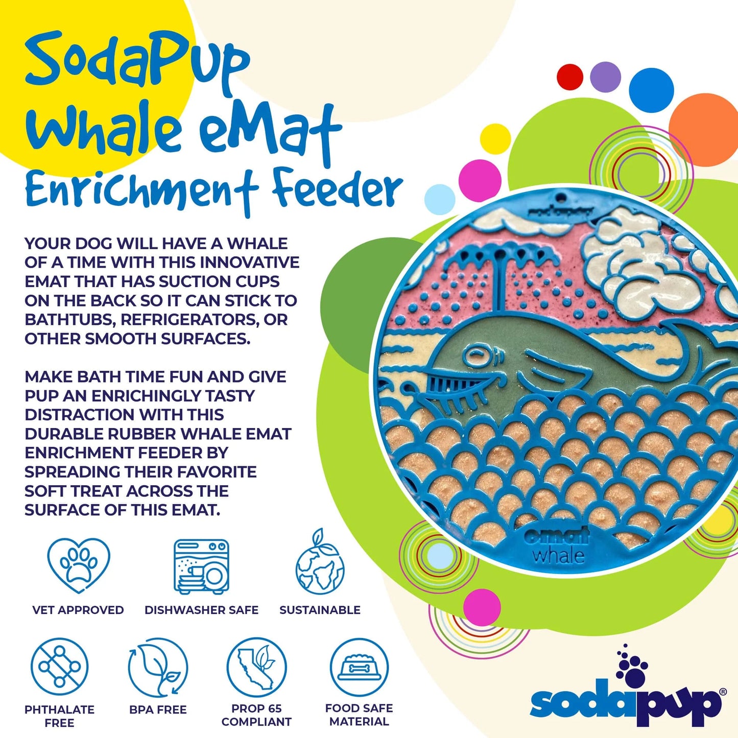 Whale Design Lick Mat w/ Suction Cups