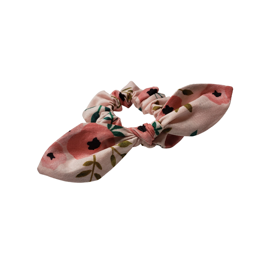 Blush Blossom Bunny Ear Scrunchie