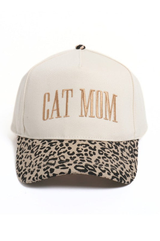Leopard Brim Cat Mom Cap