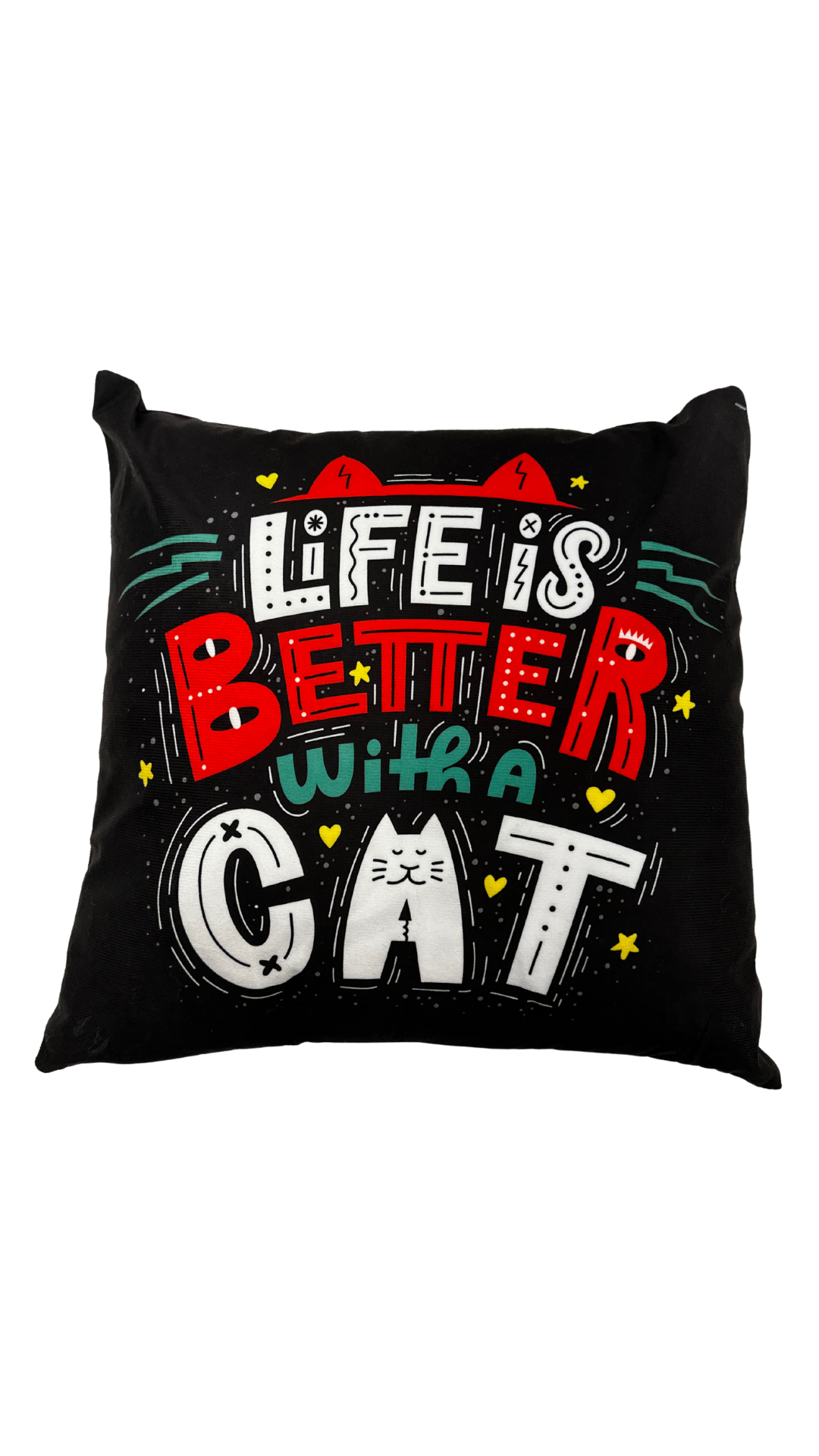 "Life is better with a cat" Throw Pillow