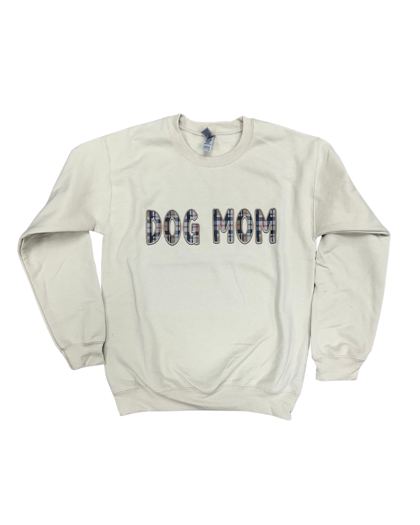Plaid Dog Mom Crewneck