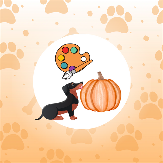 Pawcasso - Lick Painting on Wooden Pumpkin