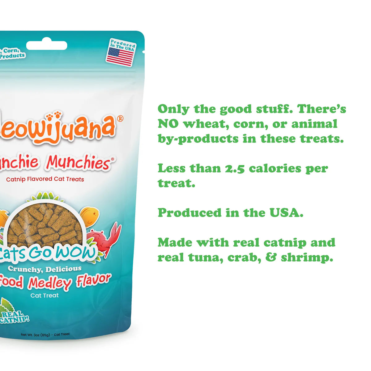 Meowjuana Crunchie Munchie Seafood Medley Cat Treat