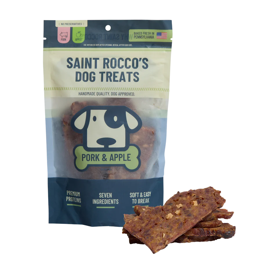 Saint Roccos 3oz Dog Pork & Apple Soft Baked Treats