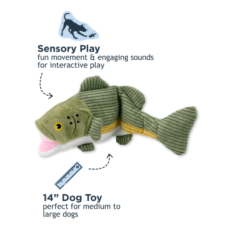 Animated Bass Dog Toy