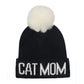Cat Mom Knit Pom Beanie