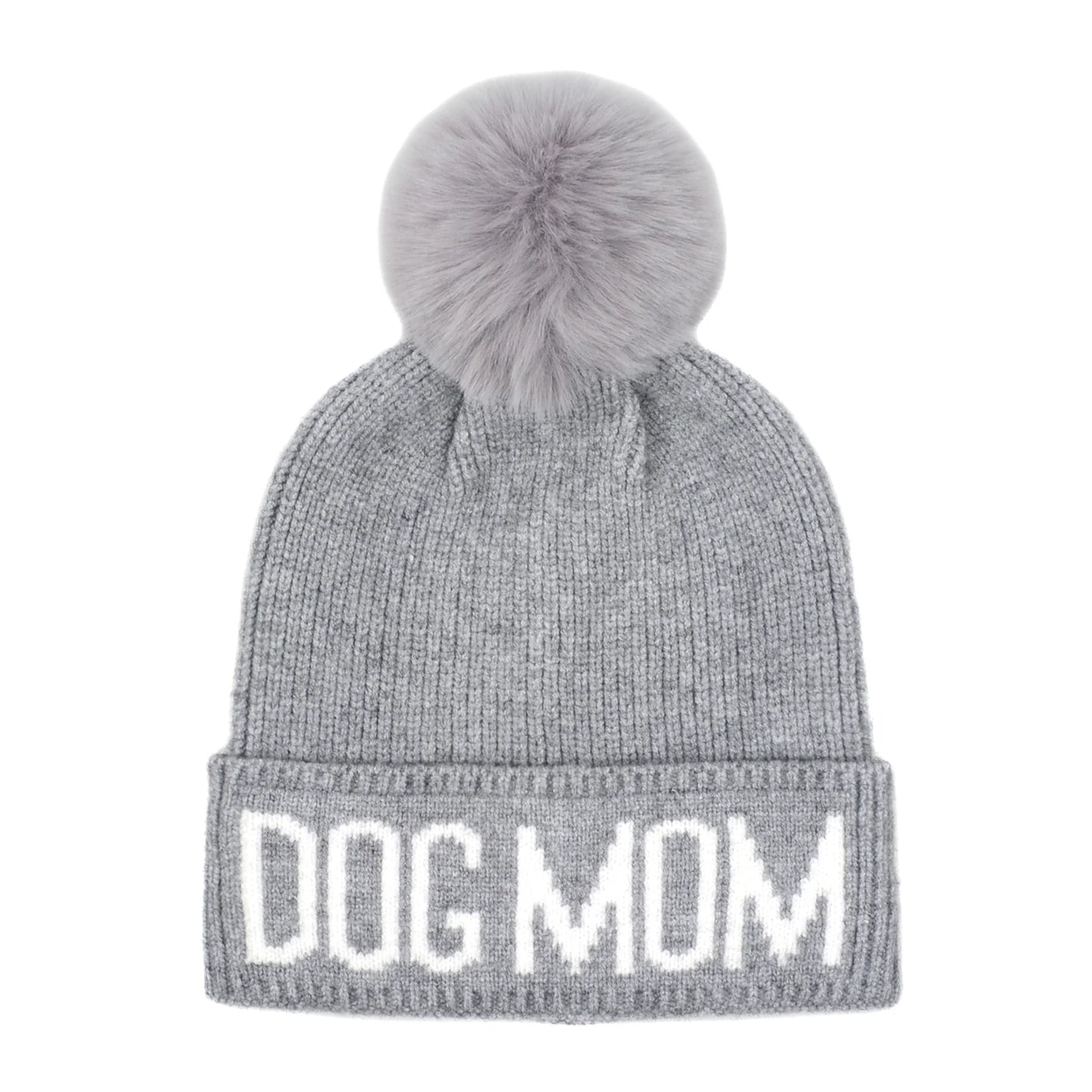 Dog Mom Beanie - Gray