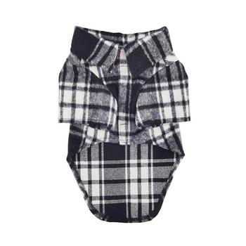 Flannel Dog Shirt - Black White Plaid