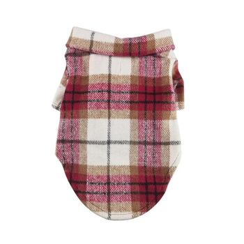 Flannel Dog Shirt - Red White Plaid