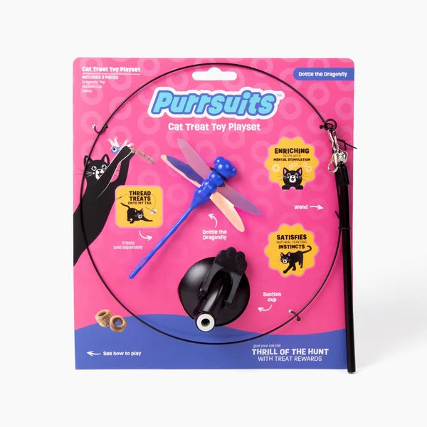 Dragonfly Tease Wand Cat Treat Toy Playset