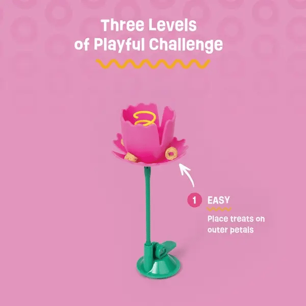 Springy Flower Cat Treat Toy