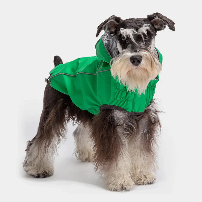 Reversible Dog Raincoat | Green Leaves