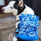 Dog Backpack - Blue camouflage