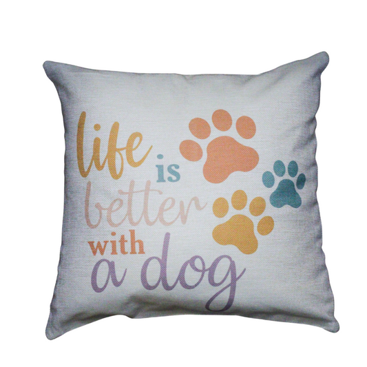 Better With A Dog Throw Pillow