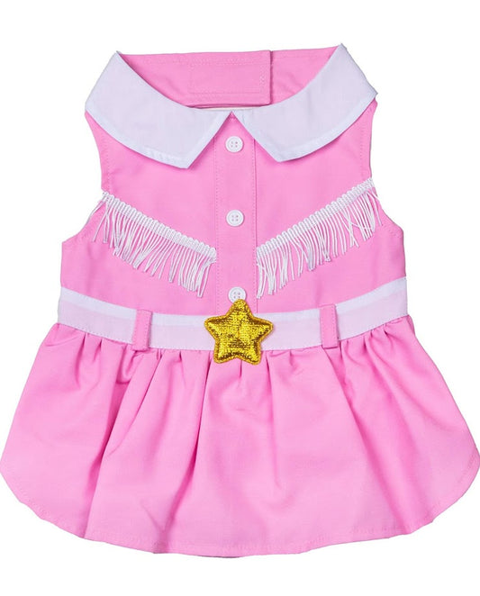 Pink Glittery Stars Cowgirl Dress