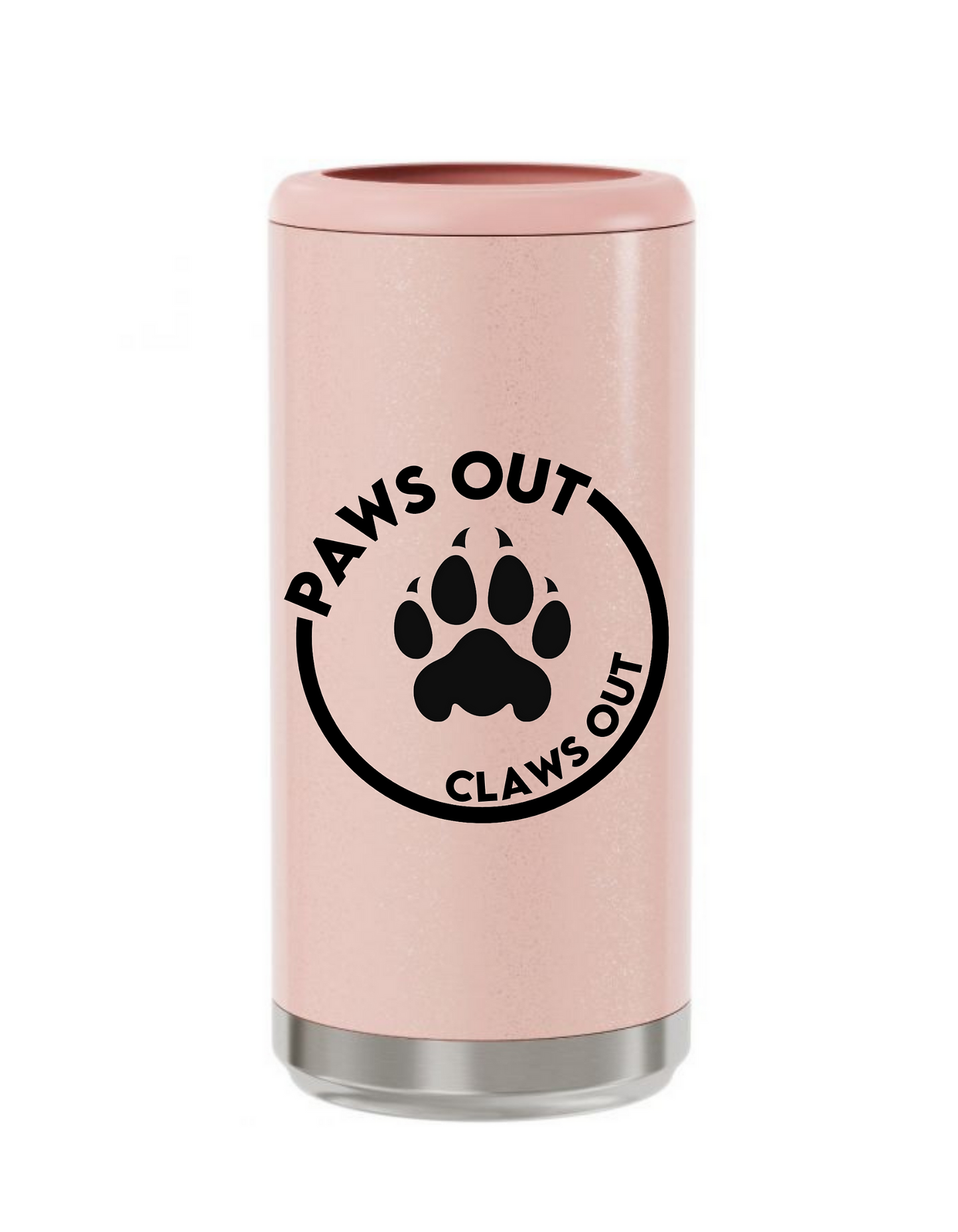 Glitter Blush Paws Out Koozie