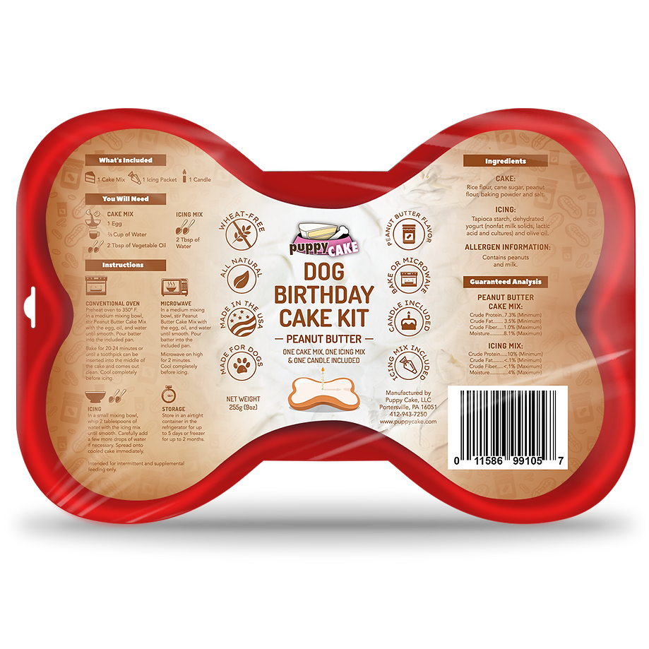 Dog Cake Kit: Peanut Butter Cake Mix